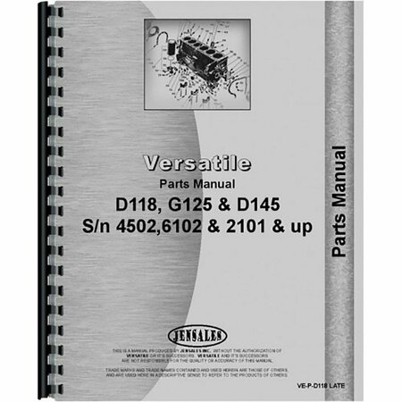 AFTERMARKET Tractor Parts Manual for Versatile D118 D145 RAP82370